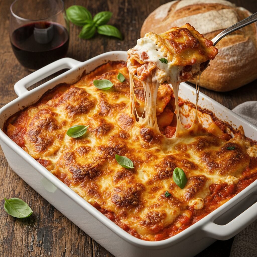 Cheesy Baked Ravioli Casserole – The Ultimate "Lazy Lasagna"