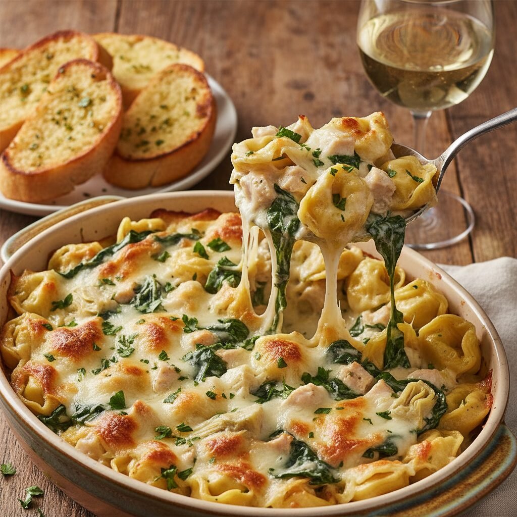 Creamy Chicken Spinach And Artichoke Baked Tortellini: The Ultimate Comfort Dinner