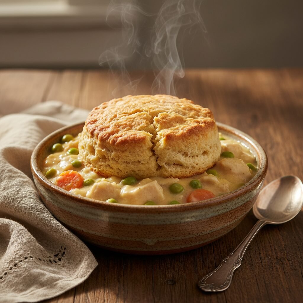 The Ultimate Creamy Crock Pot Chicken Pot Pie with Golden Biscuits