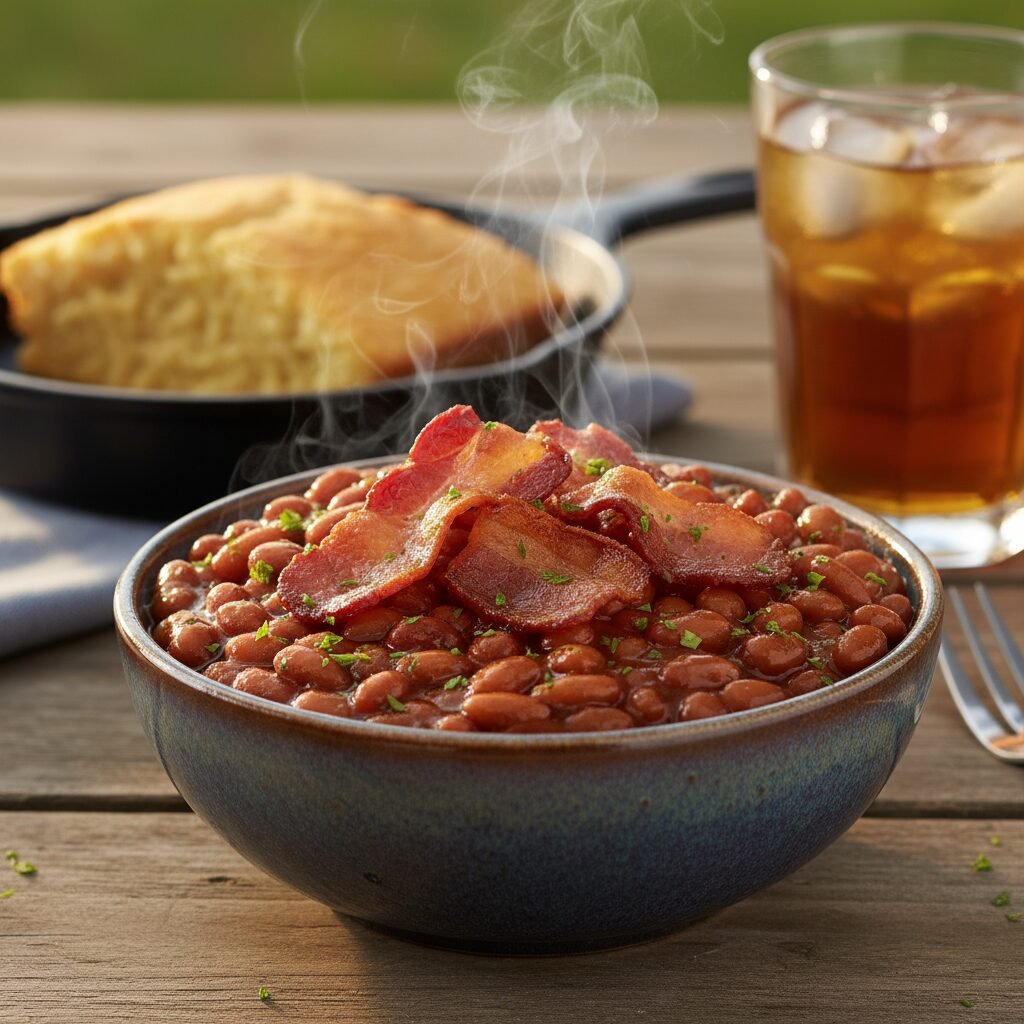 The Ultimate Slow Cooker Baked Beans with Bacon and Brown Sugar