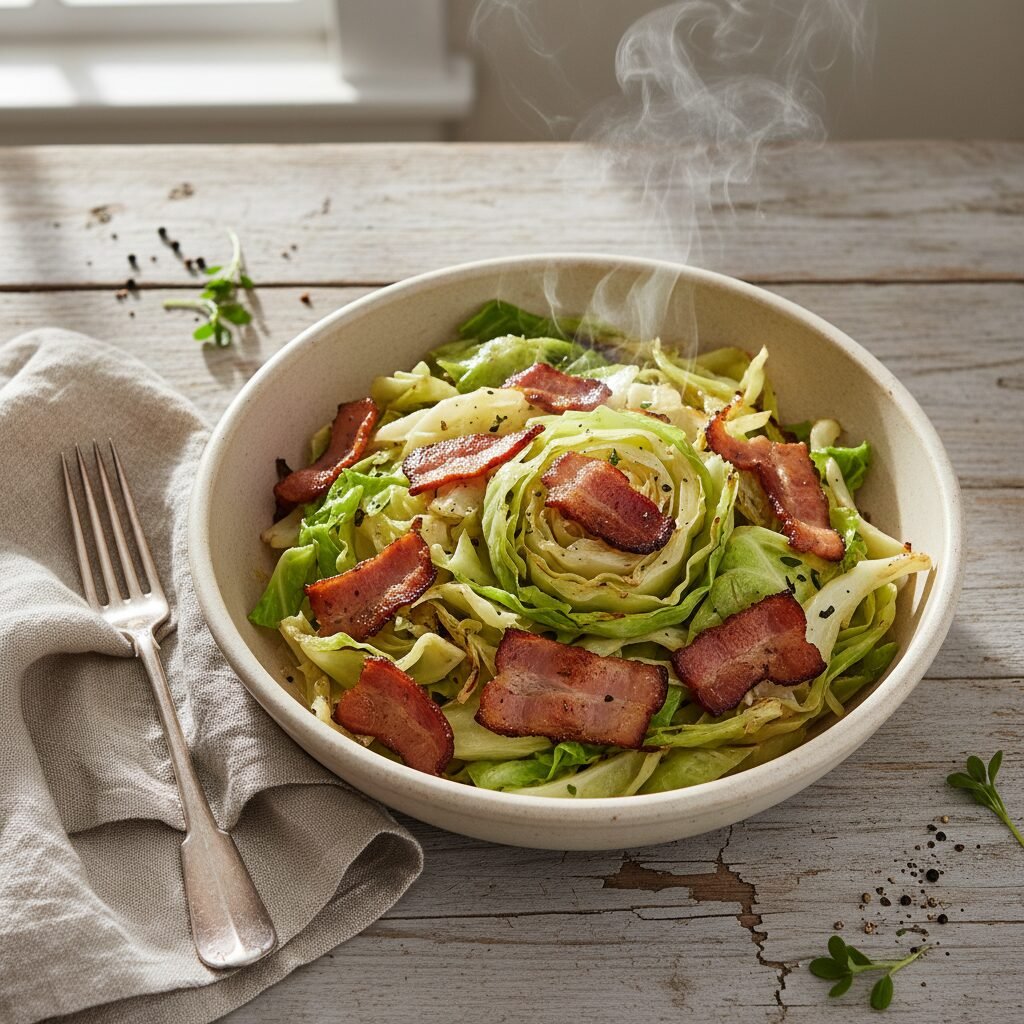 Melt-in-Your-Mouth Southern Crockpot Cabbage with Bacon