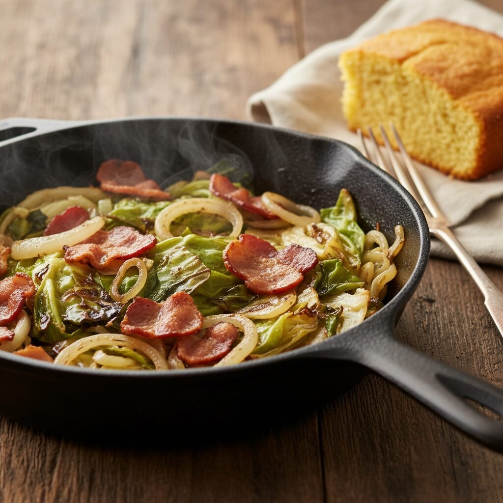 Old Fashioned Southern Fried Cabbage with Bacon - The Ultimate Comfort Side Dish