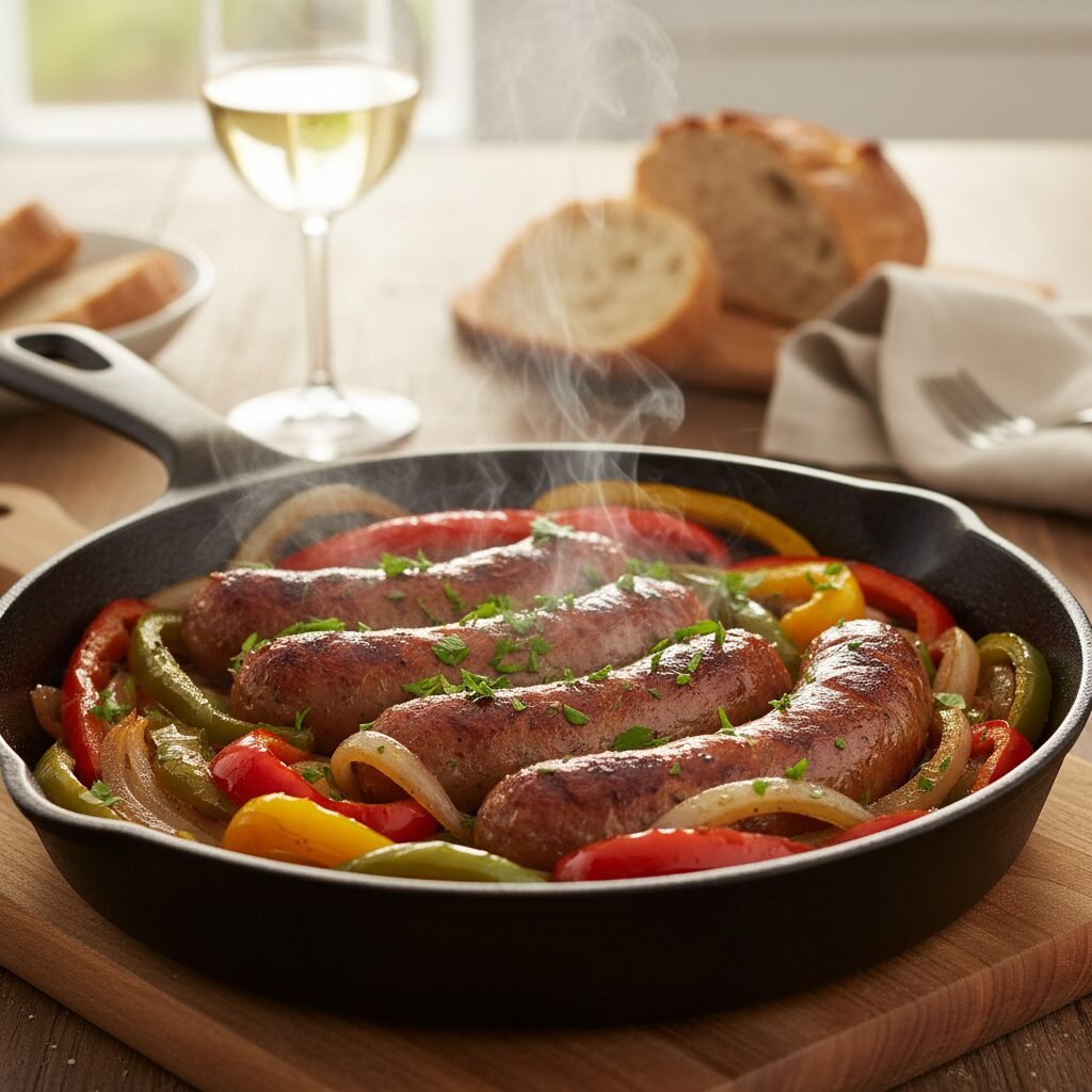 The Ultimate One-Pan Sausage Peppers and Onions Skillet